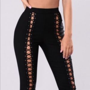 front lace up leggings